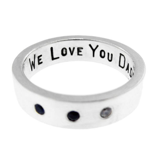 Picture of Thick Silver Birthstone Ring